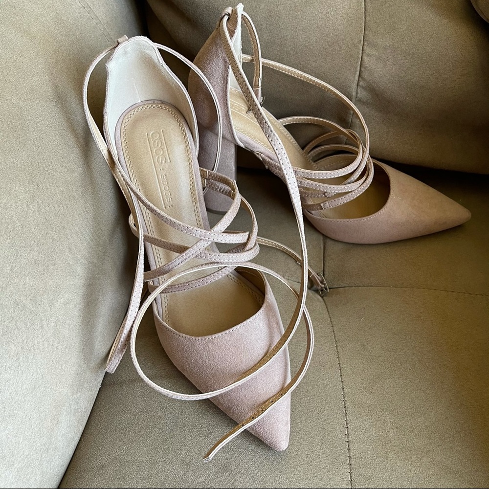 ASOS Blush Pink Strappy Block Heels